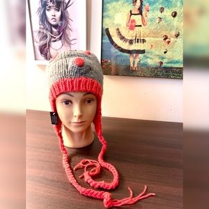 Hot Pink/Grey Winter Stylish Beanie/Ushanka 💝